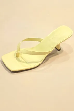 Aligin Square Toe Heels - Light Yellow