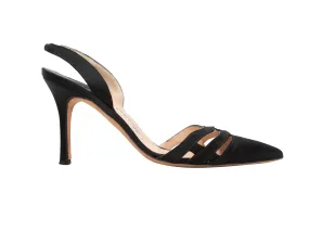 Black Manolo Blahnik Cage Slingback Pumps Size 38.5