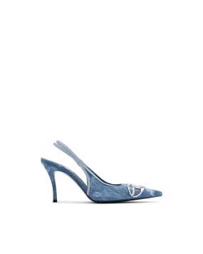 D-Venus Denim Slingback Pumps