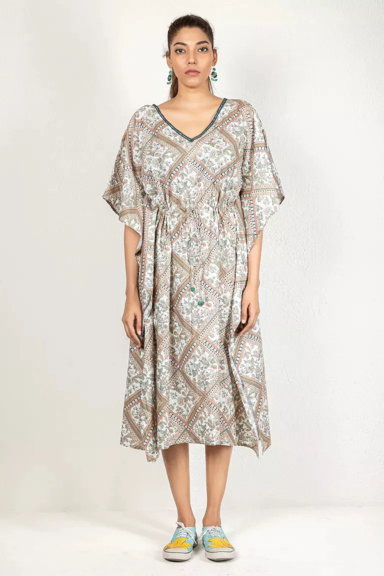 Mint Green Digital Print Kaftan