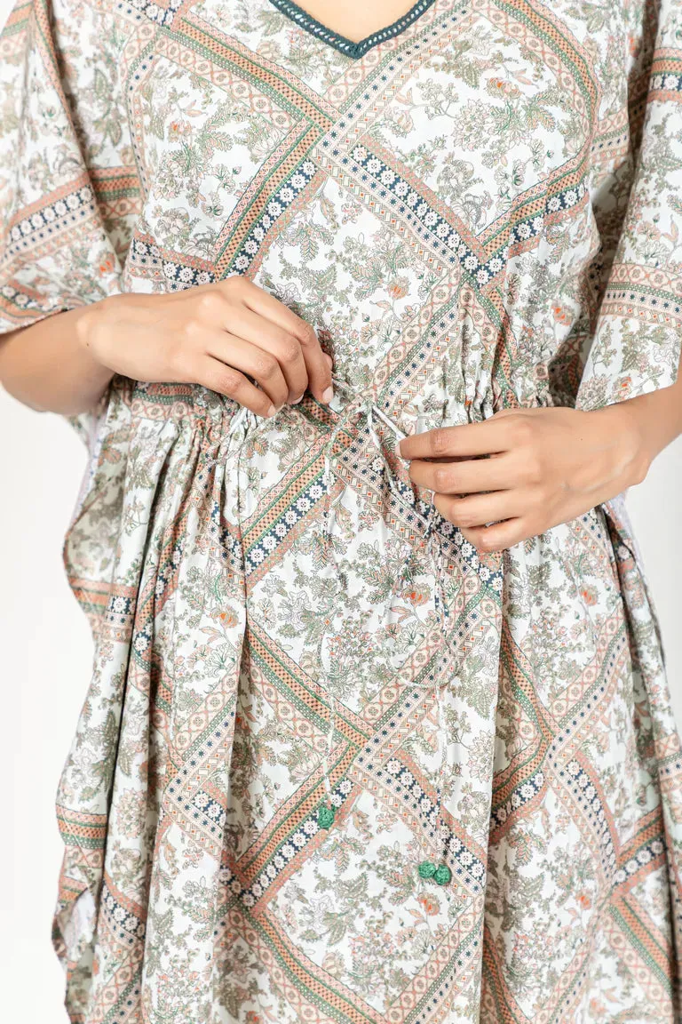 Mint Green Digital Print Kaftan