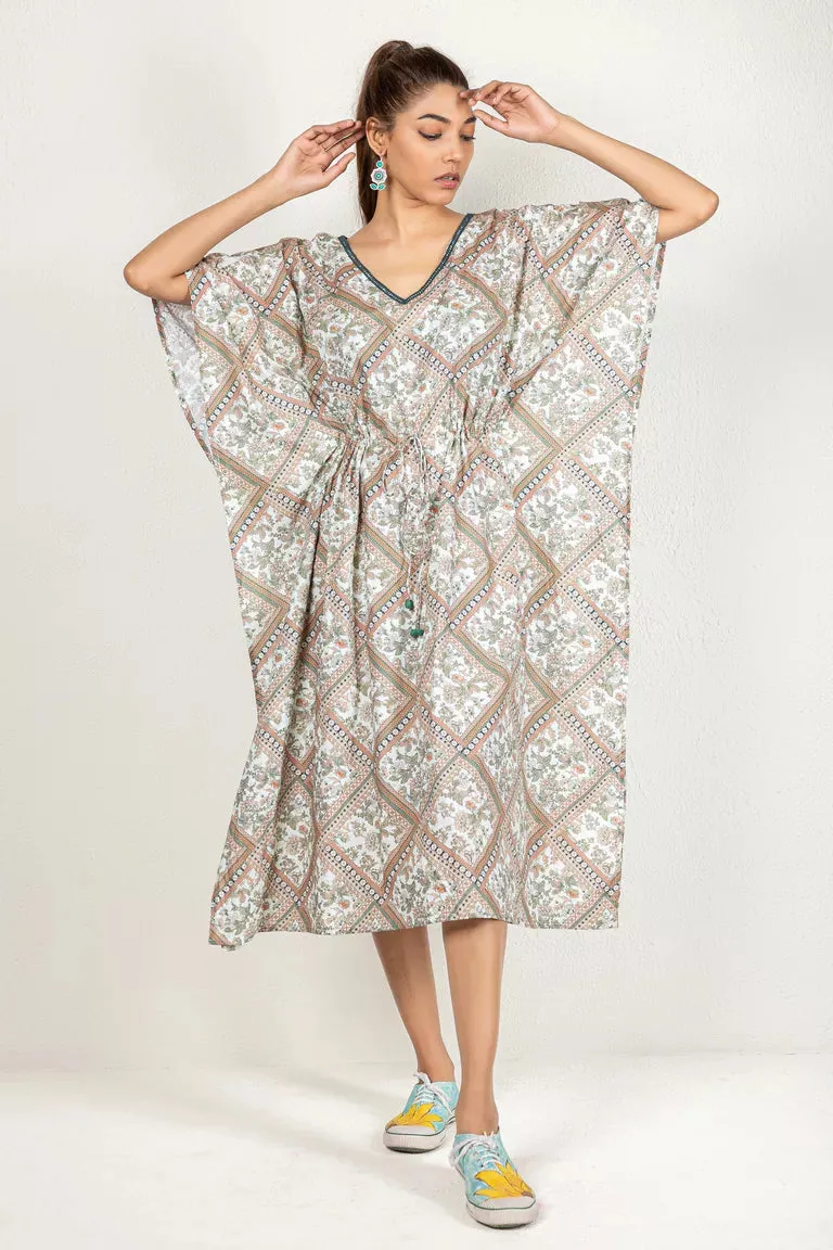 Mint Green Digital Print Kaftan