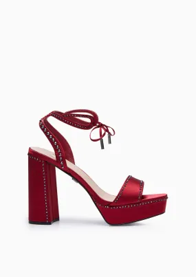 Perla Infinite Platform Heels Dark Red