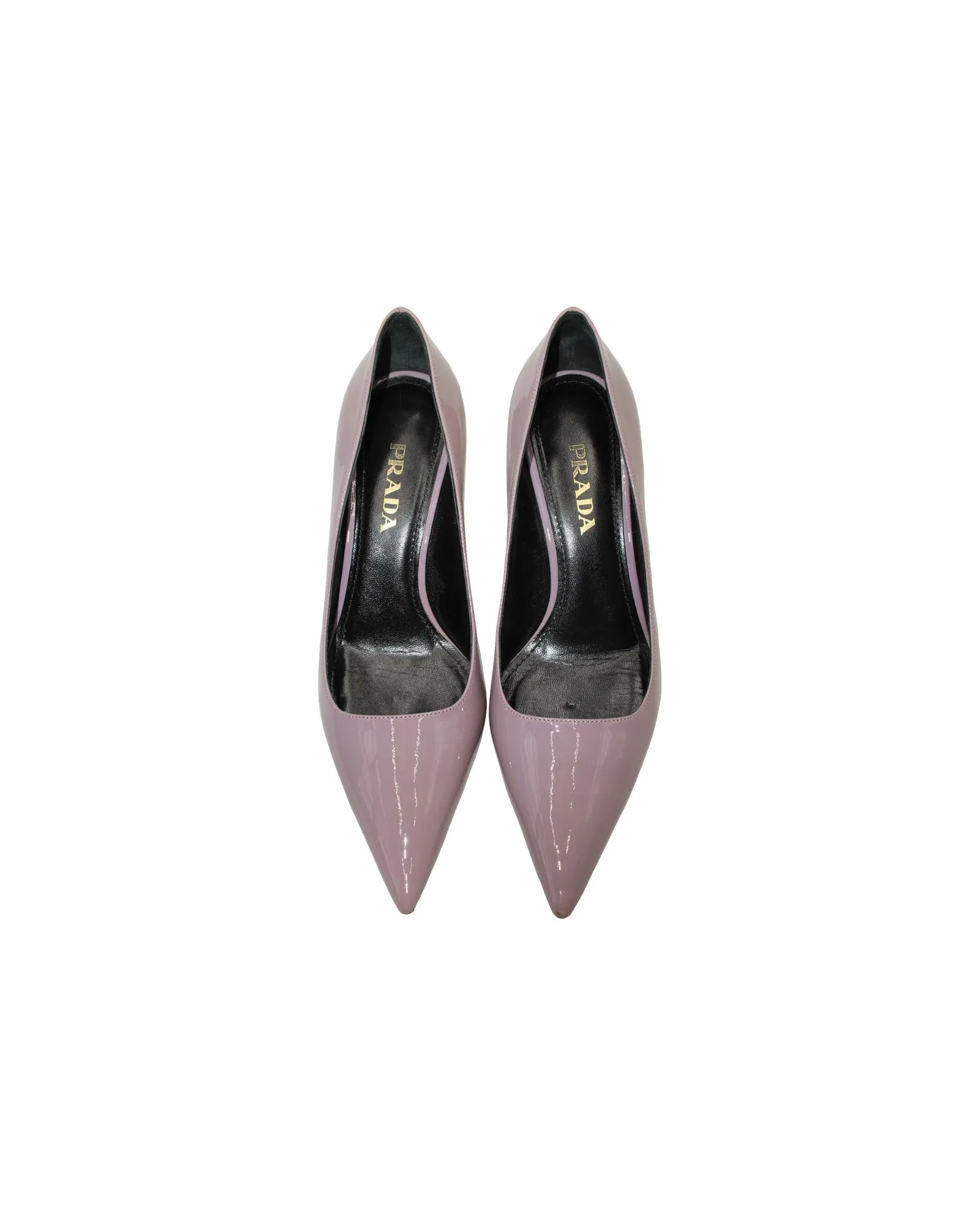 Prada Pointed Toe Pumps in Purple Patent Leather