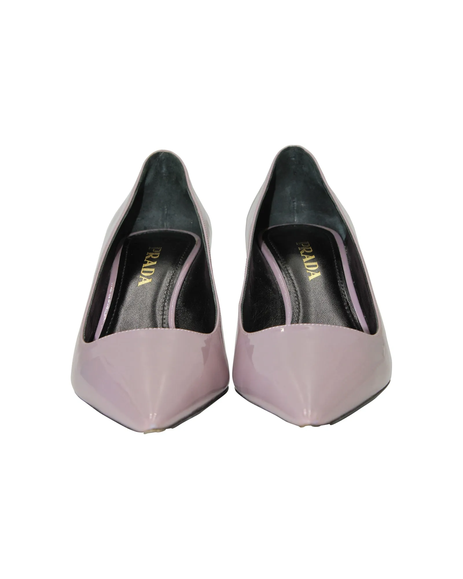 Prada Pointed Toe Pumps in Purple Patent Leather