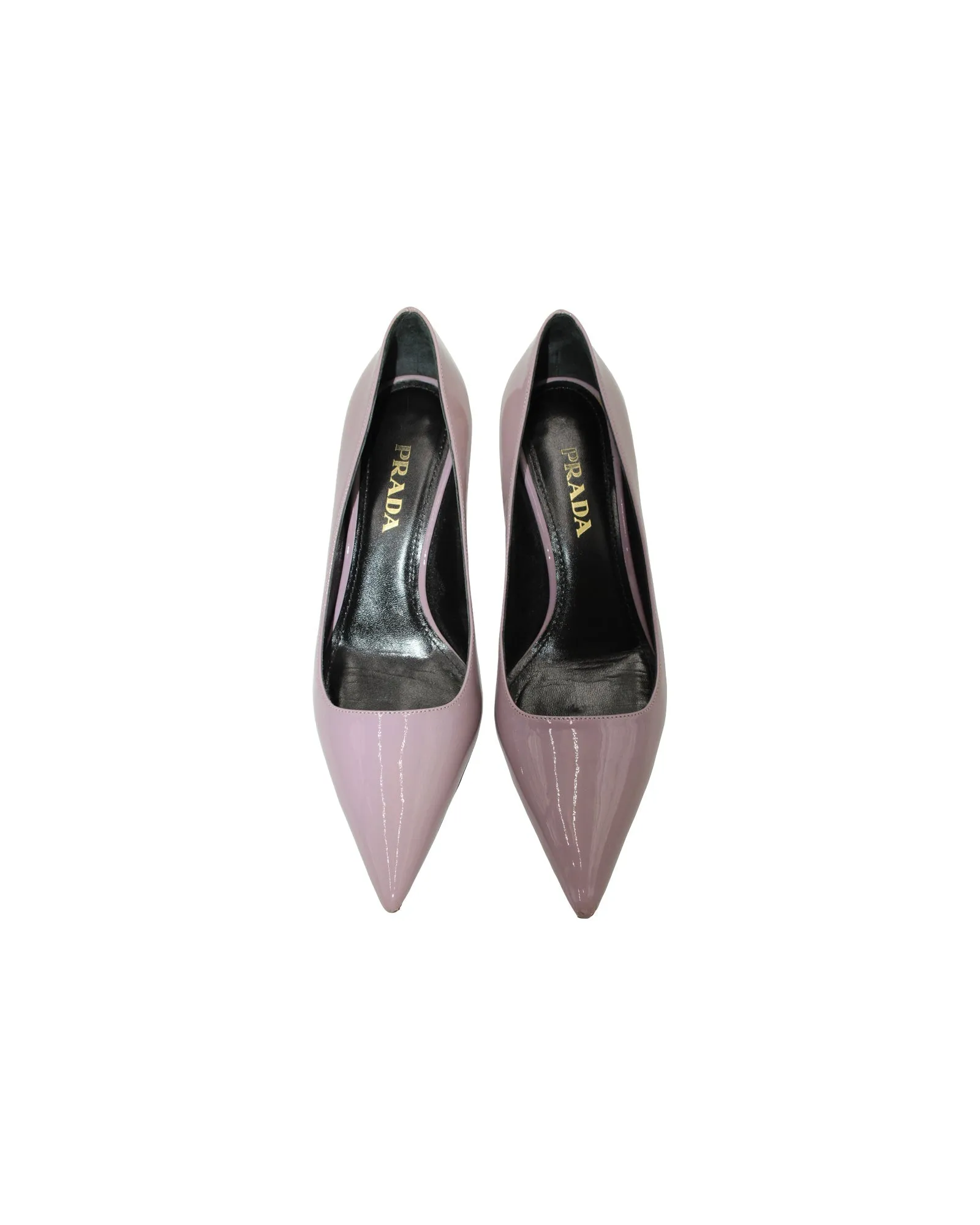 Prada Pointed Toe Pumps in Purple Patent Leather