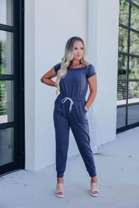 Rainy Day Comfy Drawstring Jumpsuit