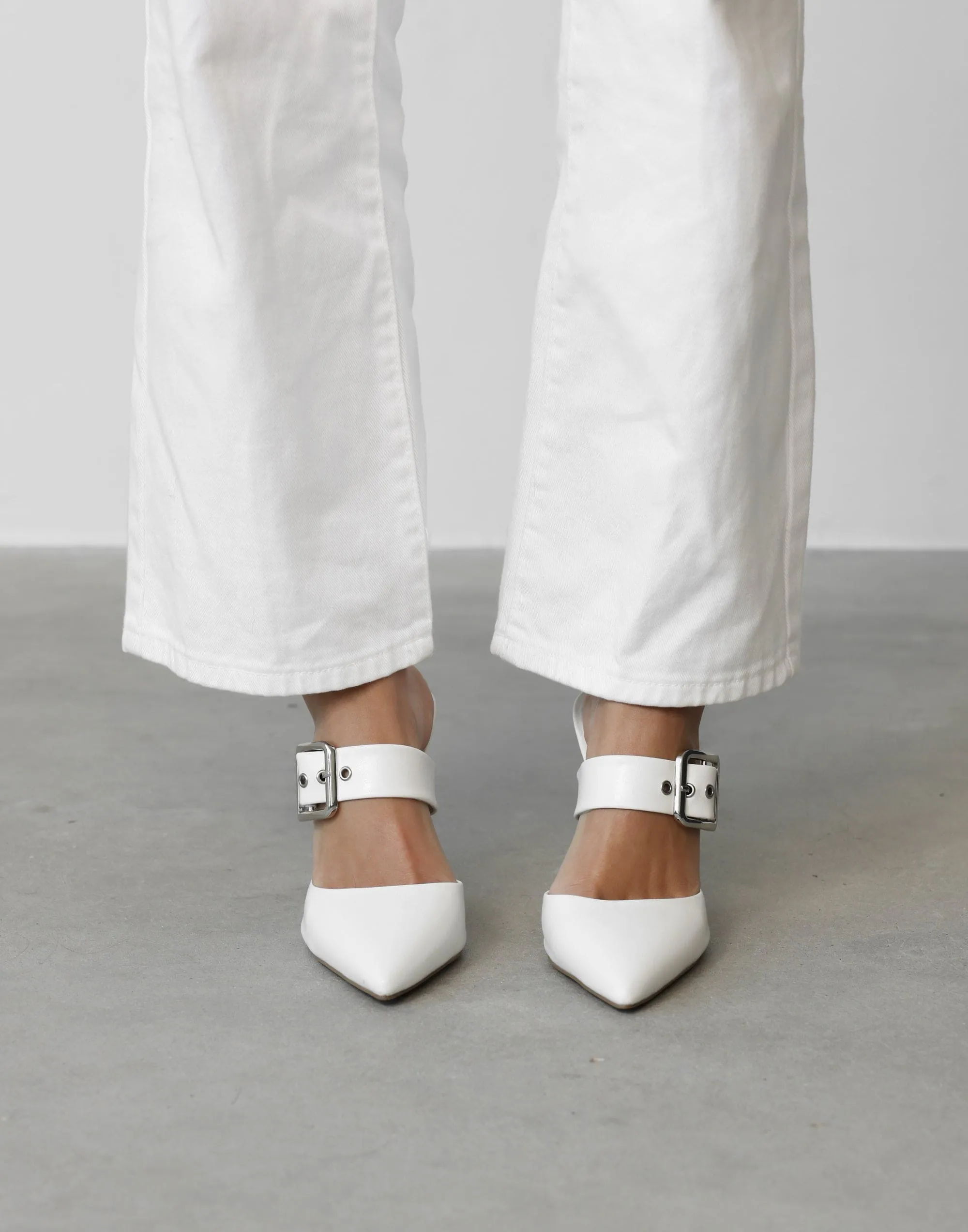 Usha Heels (White) - By Billini